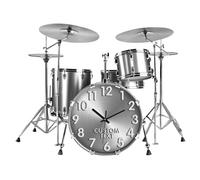 Horloge murale en acrylique personnalisée - Ensemble de batterie créative - Horloge murale - Décoration de la maison - Cadeau pour les amateurs de musique, la famille, les amis