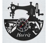 Horloge murale en acrylique personnalisée, Horloge murale à motifs de machines à coudre, Décoration d'horloge murale de magasin/salon/chambre à coucher, cadeaux pour la famille et les amis