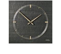 Horloge murale en ardoise naturelle noire de forme carrée