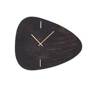 Horloge Murale en Bois de Manguier 71 x 61 cm Accents Dorés Noire Loktak