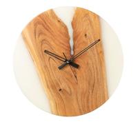 Horloge Murale en Bois ""Douglas"" 55cm Naturel & Blanc