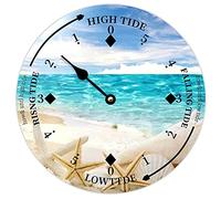 Horloge murale en bois en forme d'étoile de mer sur la plage - Fonctionne avec piles - Décoration murale pour cuisine, salon, chambre à coucher, bureau - 30,5 cm