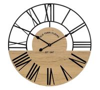 Horloge murale en bois et métal Clovis - Atmosphera - Diamètre 70cm - Multicolore