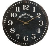 Horloge murale en bois, horloge murale noire, O 38 cm