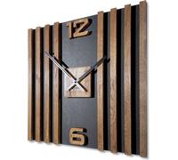 Horloge murale en bois LAMELE SQ 60cm en brun