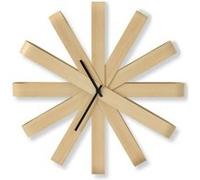 Horloge murale en bois Ribbonwood coloris naturel D51cm - Umbra - Beige - Bois Beige