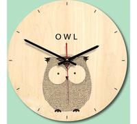 Horloge murale en bois Salon Bois Impression animale Peinture Horloge murale Créative Accueil Décor - Ours
