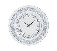 Horloge murale en diamant étincelant, mouvement à quartz silencieux, design e 24 pouces, argent60cm (24 pouces)