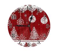 Horloge murale en forme de flocon de neige et arbre de Noël, silencieuse, sans tic-tac, fonctionne à piles pour salon, chambre à coucher, cuisine, bureau