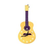 Horloge murale en forme de guitare - Affichage de l'heure en bois rustique, décoration de salle créative | Musiciens et amateurs de musique Horloge d'art murale calme, décoration esthétique de salon