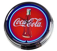 Horloge murale en forme de néon - Style rétro des années 50 - Bleu