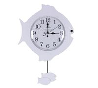 Horloge Murale en Forme de Poisson Nouveau Bois Massif de Style Chinois Simple de personnalité Simple de personnalité avec Pendule Silencieux Non coché