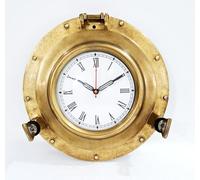 Horloge murale en laiton antique avec hublot de 28 cm