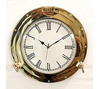 Horloge murale en laiton massif antique 30,5 cm pour décoration d'intérieur