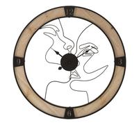 Horloge Murale en Métal "Couple" 60cm Naturel & Noir