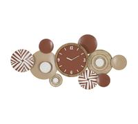 Horloge murale géométrique en bois métal brun 127,6x7,6x61 cm