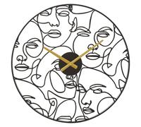 Horloge Murale en Métal "Faces" 50cm Noir