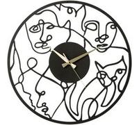 Horloge Murale en Métal Visages 49cm Noir