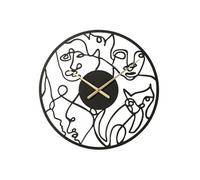 Horloge Murale en Métal "Visages" 69cm Noir