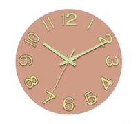 Horloge Murale en pour bois MDF 12 Pouces Style Rétro Horloge(B) | Mouvement quartz silencieux, fonction luminescente nocturne, design 12 pouces, pour idéal pour chambre bureau