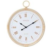 Horloge Murale en Rotin "Kyr" 48cm Blanc G