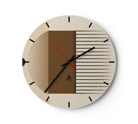 Horloge murale en verre 30x30cm Abstraction Géométrique Boho Wall Clock