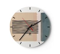 Horloge murale en verre 30x30cm Abstraction Graphisme Lignes Wall Clock