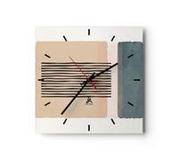 Horloge murale en verre 30x30cm Abstraction Graphisme Lignes Wall Clock