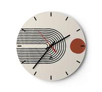 Horloge murale en verre 30x30cm Abstraction Graphisme Lignes Wall Clock