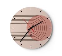 Horloge murale en verre 30x30cm Abstraction Minimalisme Crayon Wall Clock