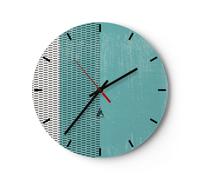 Horloge murale en verre 30x30cm Abstraction Moderne Tirets Wall Clock