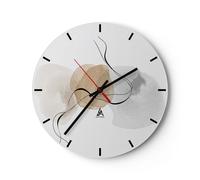 Horloge murale en verre 30x30cm Abstrait Minimaliste Aquarelle Wall Clock