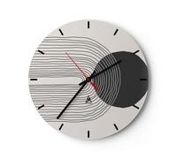 Horloge murale en verre 30x30cm Boho Abstraction Géométrie Wall Clock