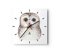 Horloge murale en verre 30x30cm Chouette Chouette Hulotte Graphiques Wall Clock