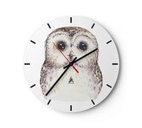 Horloge murale en verre 30x30cm Chouette Chouette Hulotte Graphiques Wall Clock