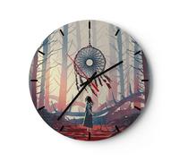 Horloge murale en verre 30x30cm Conte de fées attrape-rêves Wall Clock