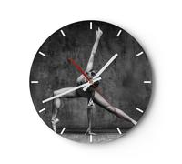 Horloge murale en verre 30x30cm Danse Figure Noir Et Blanc Wall Clock