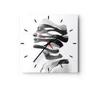 Horloge murale en verre 30x30cm Femme Surréalisme Monochrome Wall Clock