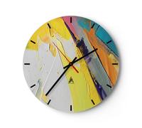 Horloge murale en verre 30x30cm Impasse Peintures Tridimensionnel Wall Clock
