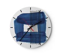 Horloge murale en verre 30x30cm L'Abstraction Aquarelle Bleu Wall Clock