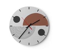 Horloge murale en verre 30x30cm L'Abstraction Chiffres Géométrique Wall Clock