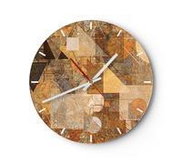 Horloge murale en verre 30x30cm L'Abstraction Chiffres Géométrique Wall Clock