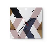 Horloge murale en verre 30x30cm L'Abstraction Patron Diamant Wall Clock