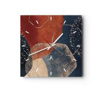 Horloge murale en verre 30x30cm Les couleurs les formes la géométrie Wall Clock