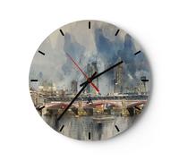 Horloge murale en verre 30x30cm Londres Aquarelle Panorama Wall Clock