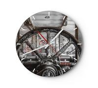 Horloge murale en verre 30x30cm Machine Industrielle Graffiti Wall Clock