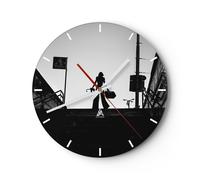 Horloge murale en verre 30x30cm Ombre Photographie Escaliers Wall Clock