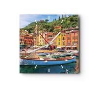 Horloge murale en verre 30x30cm Père Noël Marguerite Ligure Wall Clock