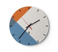 Horloge murale en verre 30x30cm Quatre Les Couleurs L'Abstraction Wall Clock