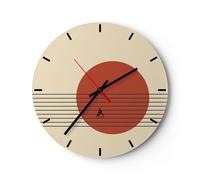 Horloge murale en verre 30x30cm Silencieuse Abstraction Lignes Roue Wall Clock